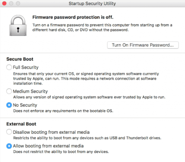 macbook pro 2018 2019 boot from usb